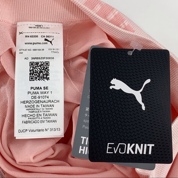 Puma NWT Pink Evostripe Evoknit 7/8 Tights, Small - Picture 14 of 16